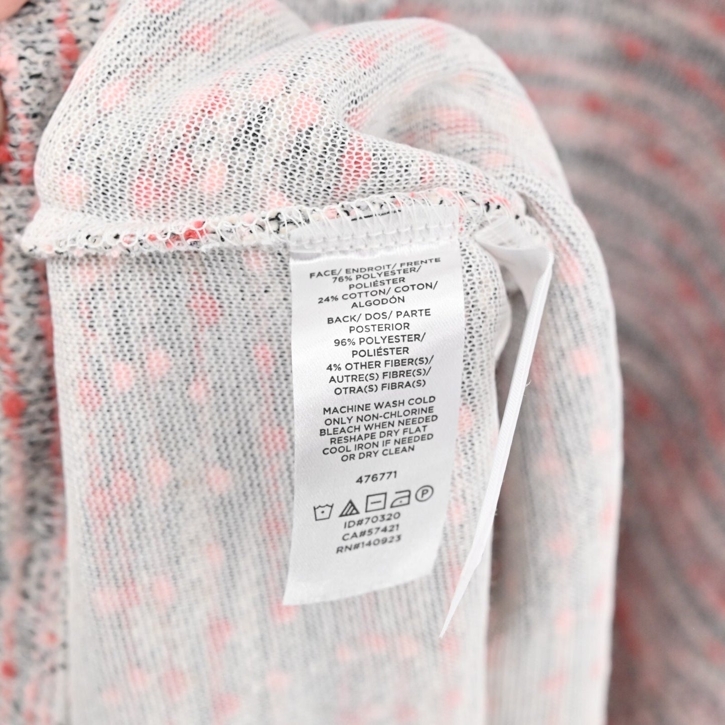 LOFT Dress Size 26 Pink White Textured Tweed Ruffle Sleeve Relaxed Shift NEW