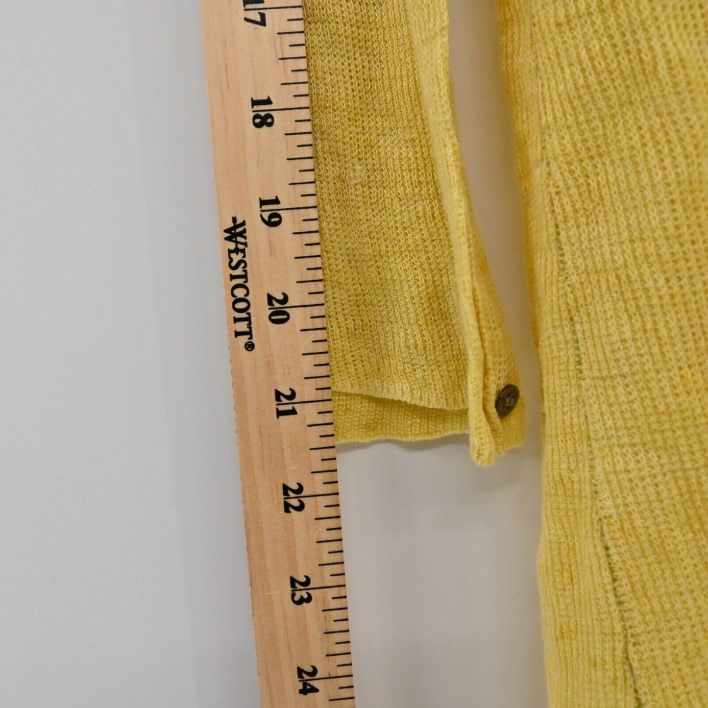 EILEEN FISHER Top Womens Sz L Yellow 100% Linen Knit Long Sleeve Button Up Boho