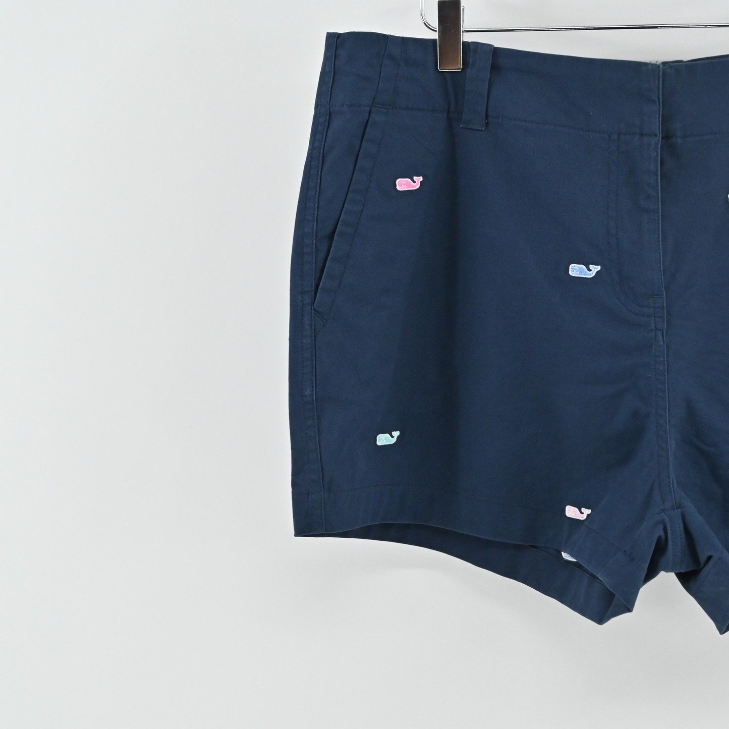 Vineyard Vines Womens Dayboat Classic Shorts Size 16 Navy Logo Embroidered Chino