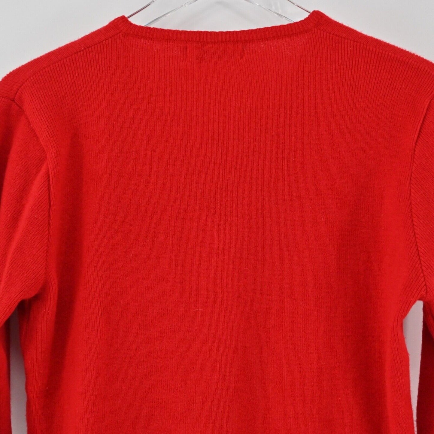 Vtg PALM SPRINGS Novelty Golf Sweater Womens Size L Red Embroidered V Neck 80s