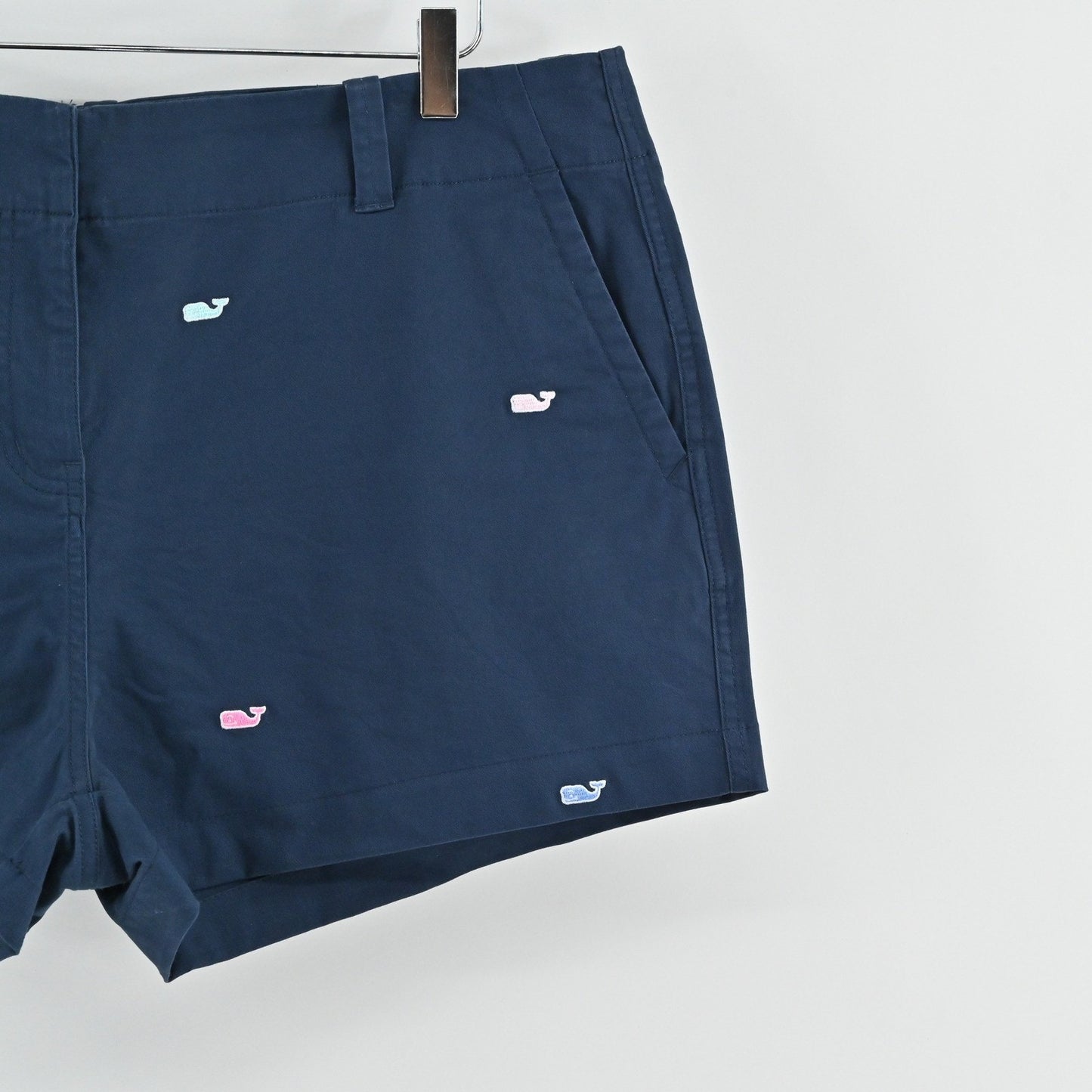 Vineyard Vines Womens Dayboat Classic Shorts Size 16 Navy Logo Embroidered Chino