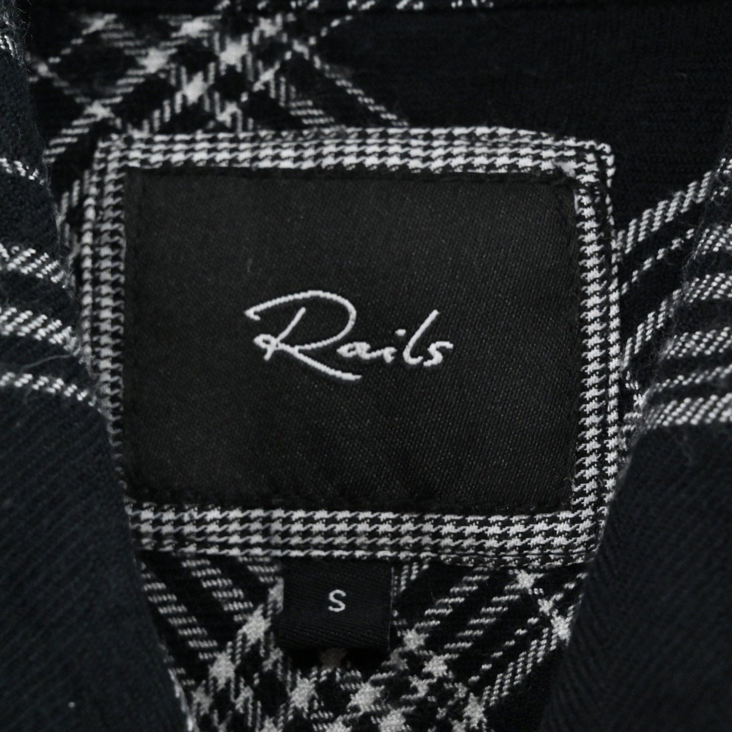 Rails Womens Hunter Plaid Top Size S Grunge Western Black White Button Shirt