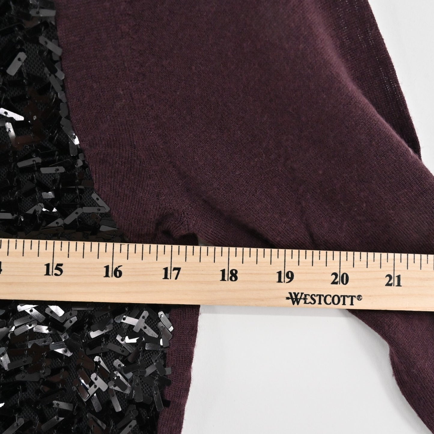 DIANE VON FURSTENBERG Womens Skirt Set Size 0 Cardigan Burgundy Sequin Sweater