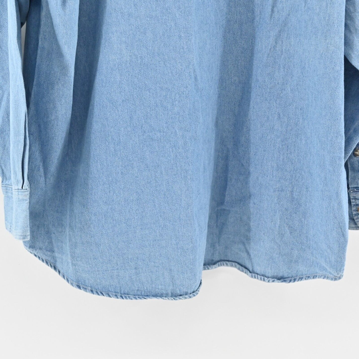 Vtg Drew Carey Show Shirt Mens Sz XL Blue Denim Button Front Warner Bros 1997
