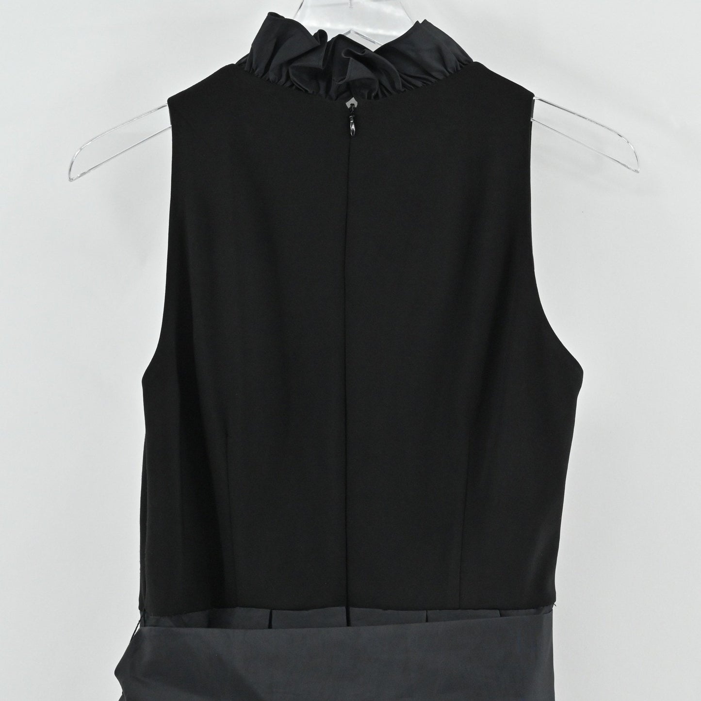 Jessica Howard Ruffled Collar Fit Flare Dress Size 6 Vamp Dark Romantic Black