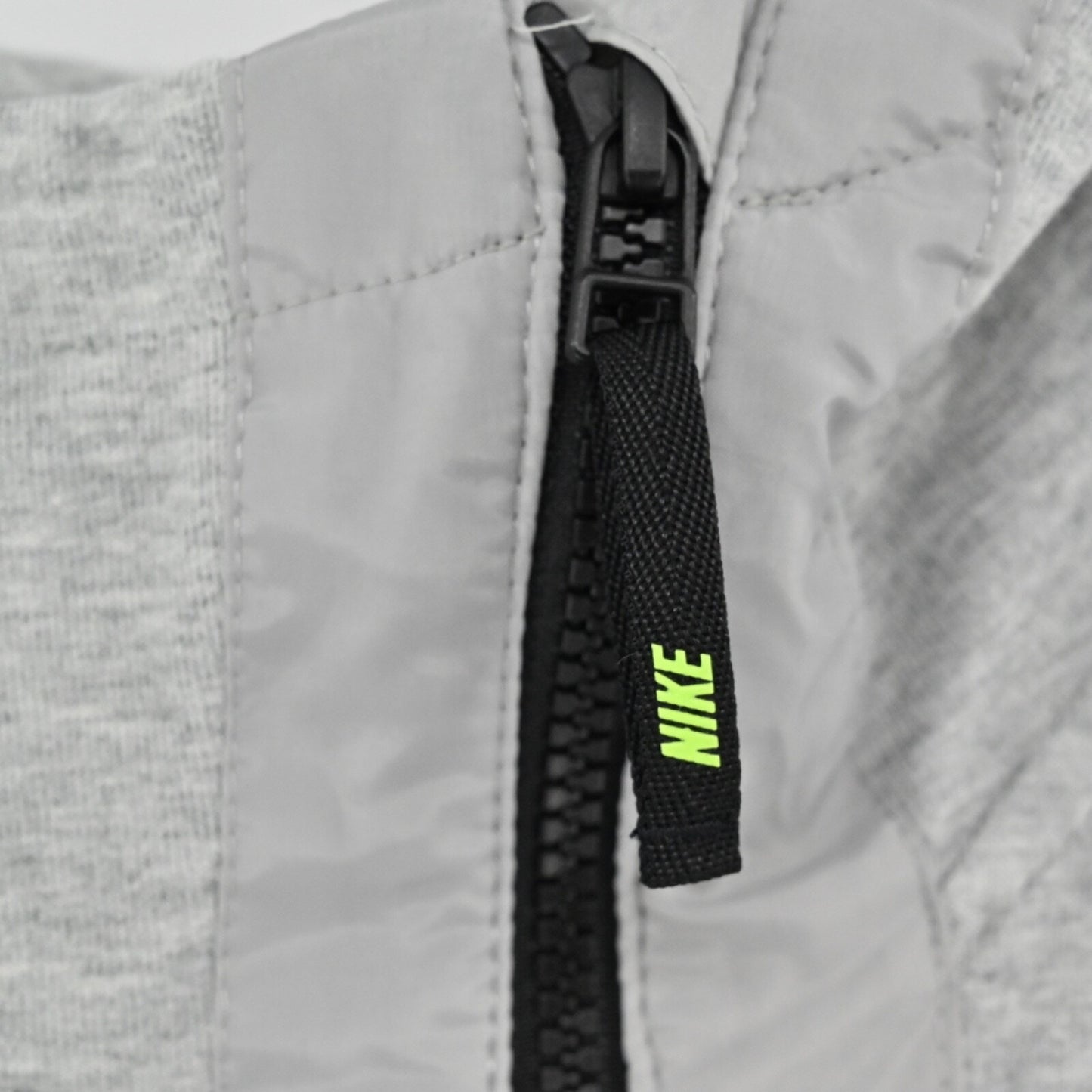 NIKE Womens Advance 15 FZ Hoodie Sz L Activewear Gray Asymmetric Full Zip Jacket