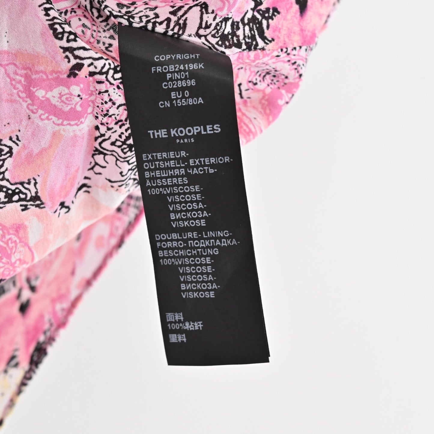 THE KOOPLES Short Pink Dress Size 0 Floral Paisley Print Frilly Sleeve Mini