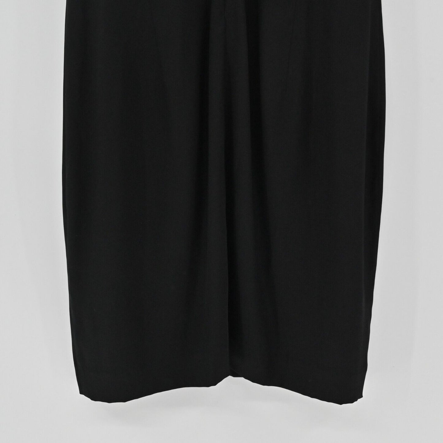 BARNEYS NEW YORK Dress Womens Sz 2 CO OP Black Short Sleeve VNeck Lace Back Silk