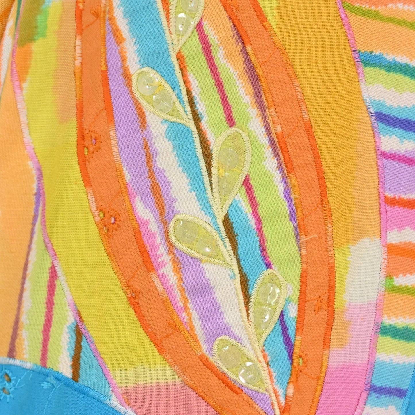 Vtg COLDWATER CREEK Floral Sequin Womens Jacket Size S Hippie Colorful Retro 90s