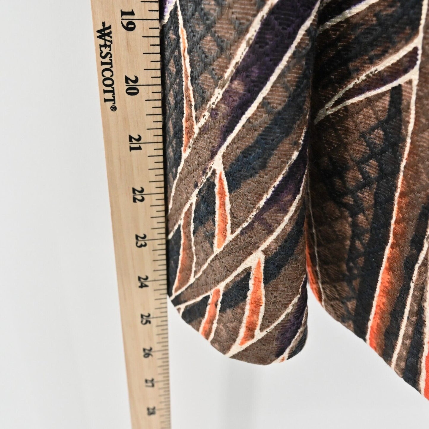 Vtg ELLEN TRACY LINDA ALLARD Womens Silk Jacket Size 10 Leaf Print Collarless