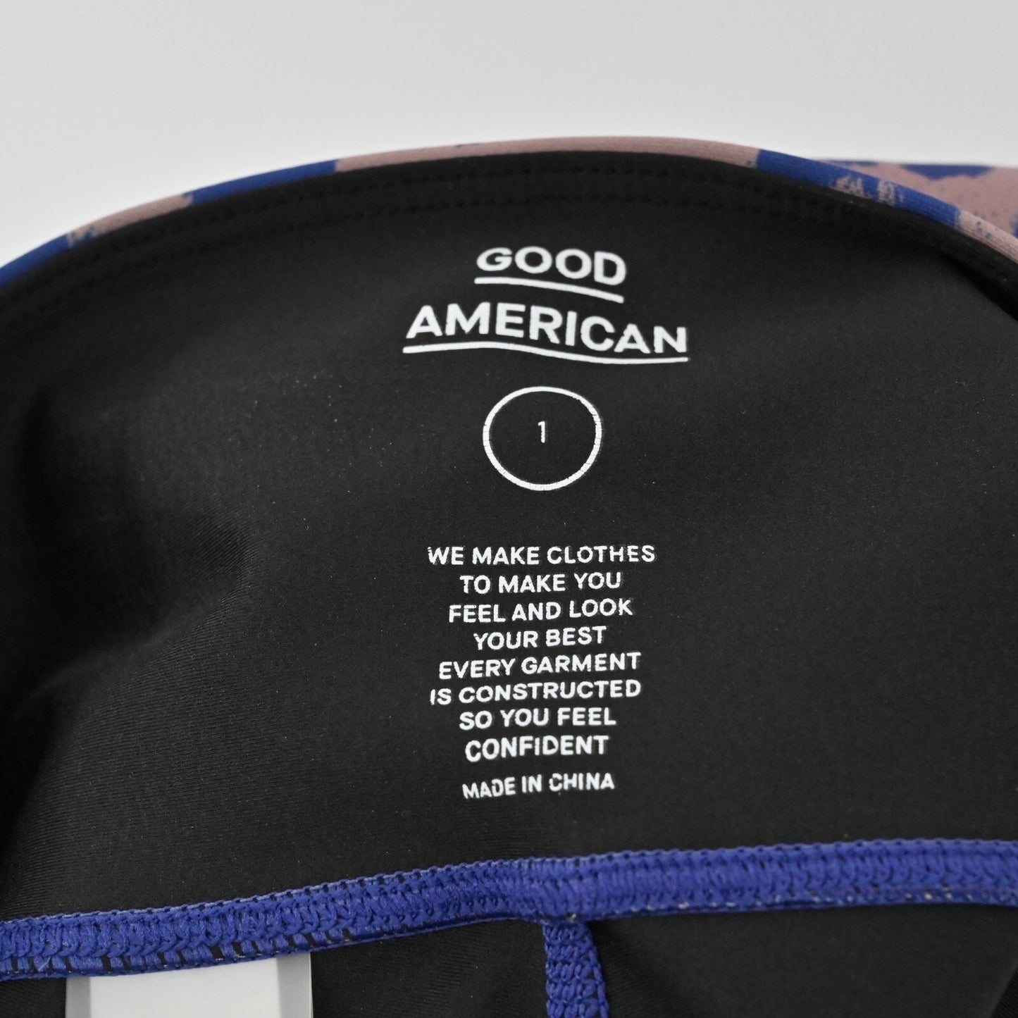 GOOD AMERICAN Womens Animal Print Leggings Size S Tonal Blue Purple Athleisure