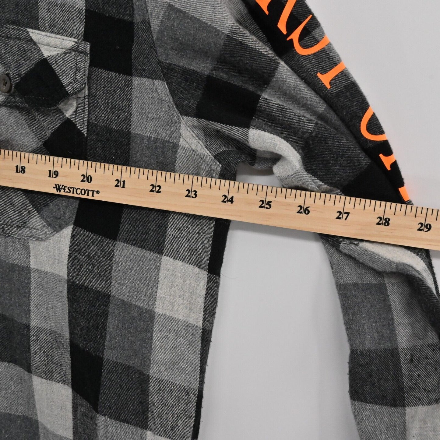 FURST OF A KIND Shirt Mens Sz XL Long Sleeve Check Print Black Soot Button Down