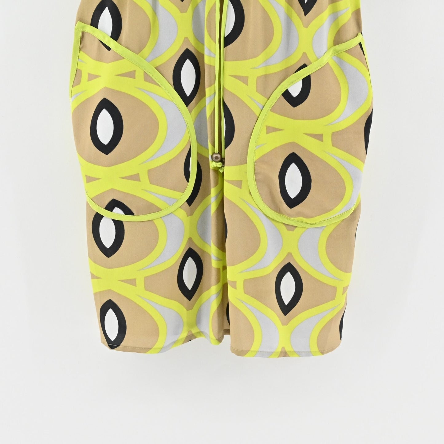 PLENTY by TRACY REESE Dress Size S Silk VNeck Tie Waist Geometric Print Mini Y2k