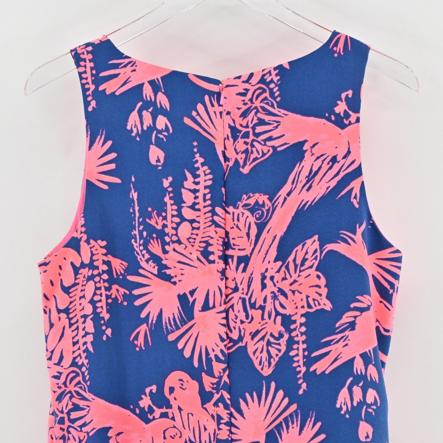 Lilly Pulitzer Donna Romper Sz 10 Indigo Night Caw Blue Pink Sleeveless Playsuit