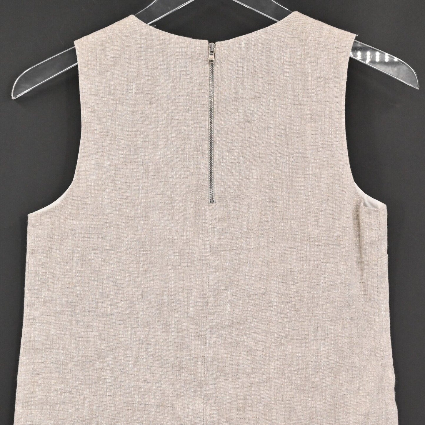 CHARLOTTE BRODY Top Womens Sz XS Tan Sleeveless Blouse Chic Boho Round Neck Zip