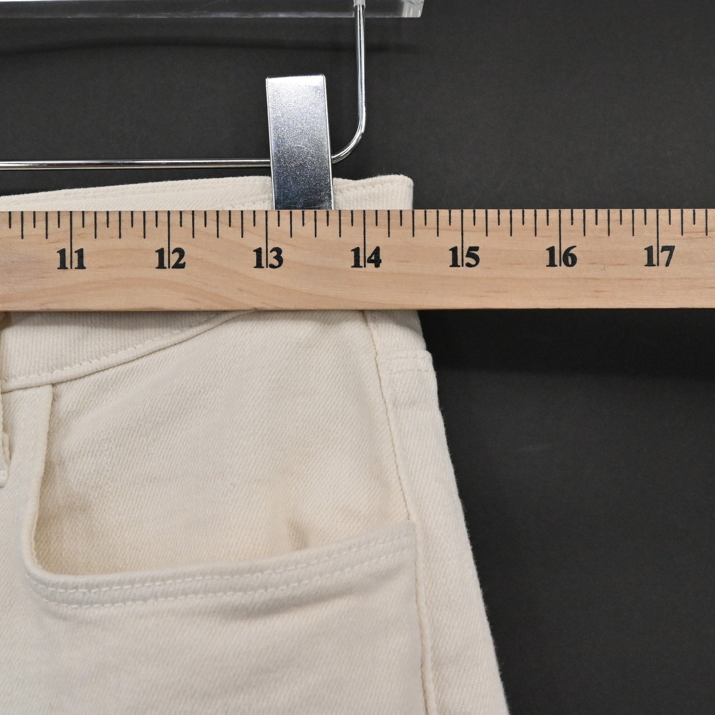 L'Agence Womens Distressed Jeans 27 Cream High Line Skinny Frayed Hem Ripped USA