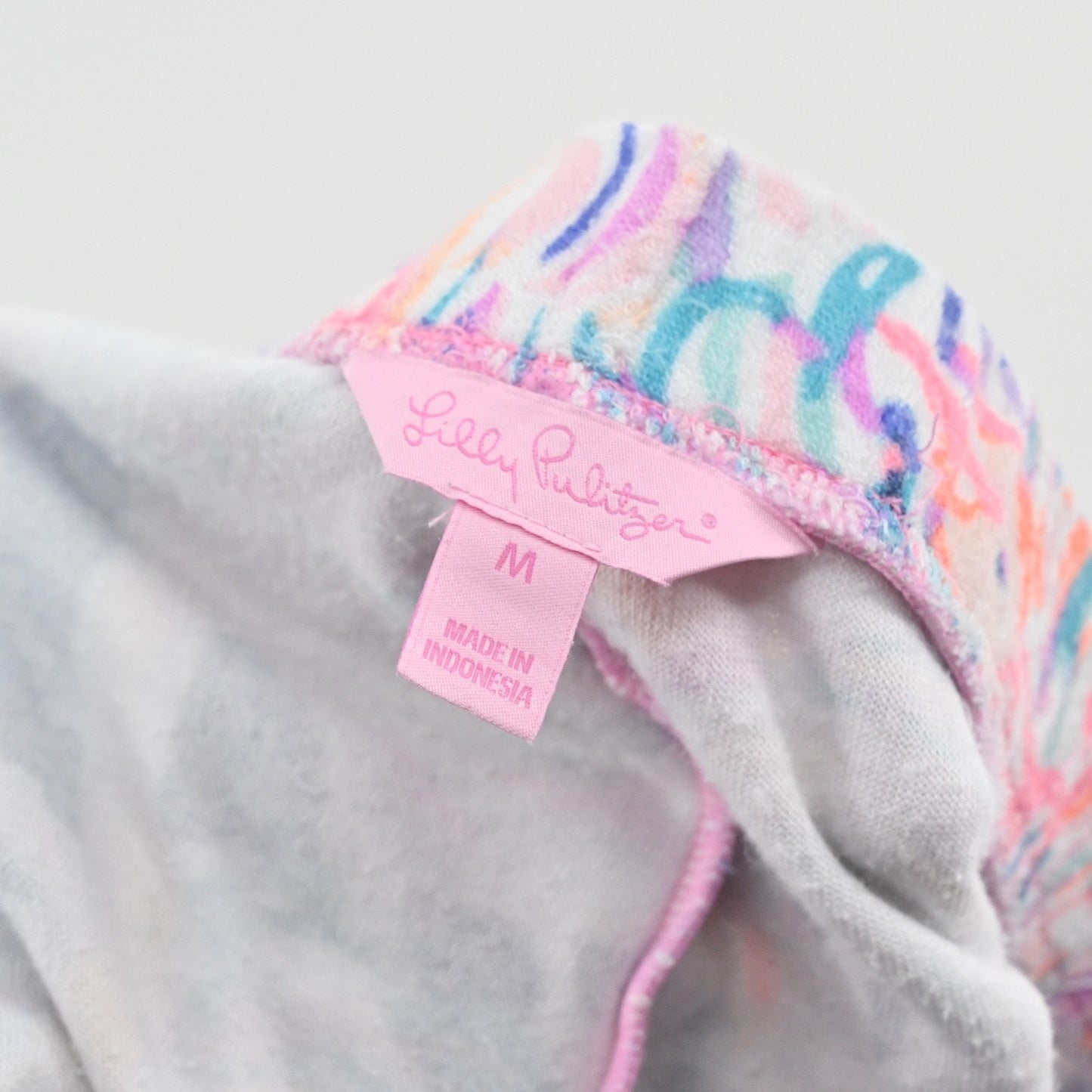 LILLY PULITZER Womens Dossie Terry Set Size M Navy Pelican Pink Head In The Sand