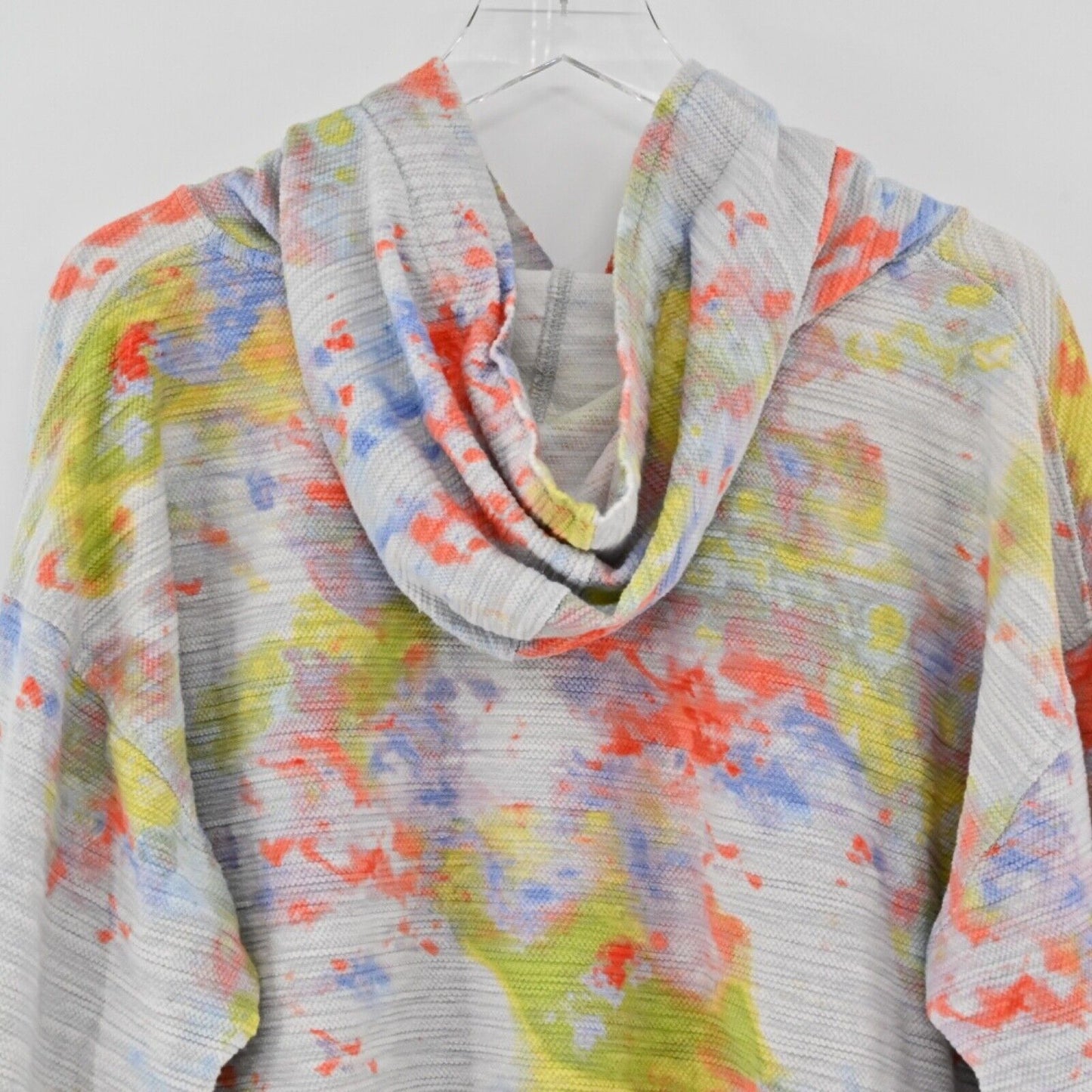 FREE PEOPLE Hoodie Womens Size M Gray Tie Dye 100% Cotton Thinkin About You Crop