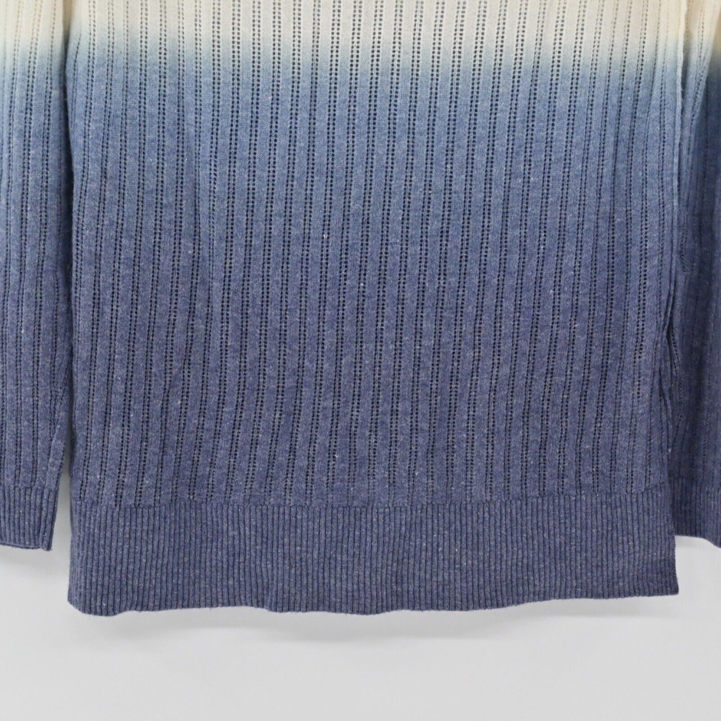 TOMMY BAHAMA Sweater Womens Size S Blue Ombre Wool Alpaca VNeck Open Knit Boho