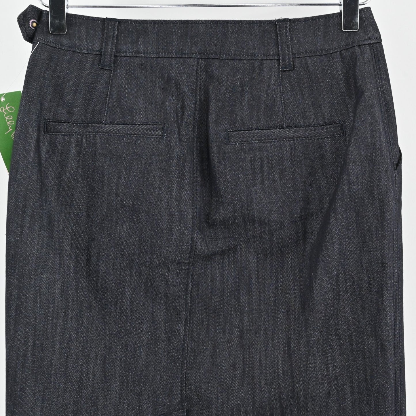 LILLY PULITZER Denim Skirt Sz 0 Nadine Indigo Twill Dark Navy Stretch Pencil NEW