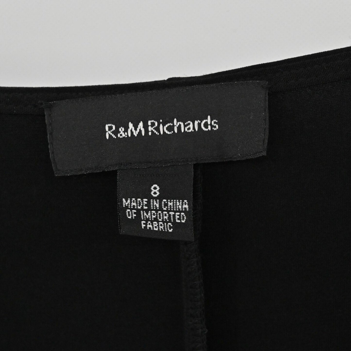 RM RICHARS Dress Size 8 Sleeveless Black Silver Chain Detail Scoop Neck Cocktail