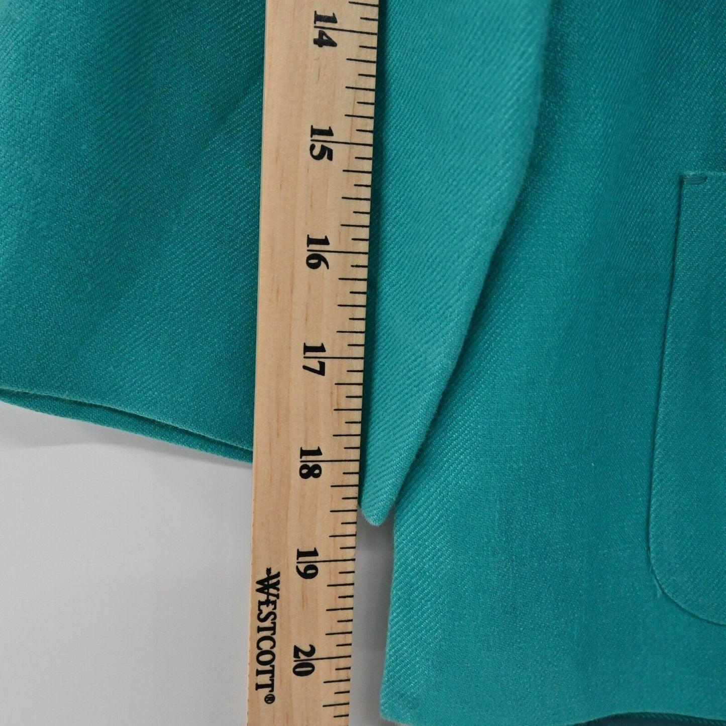 LAFAYETTE 148 Blazer Womens Size S Solid Teal Linen Button Front Pocket Collar