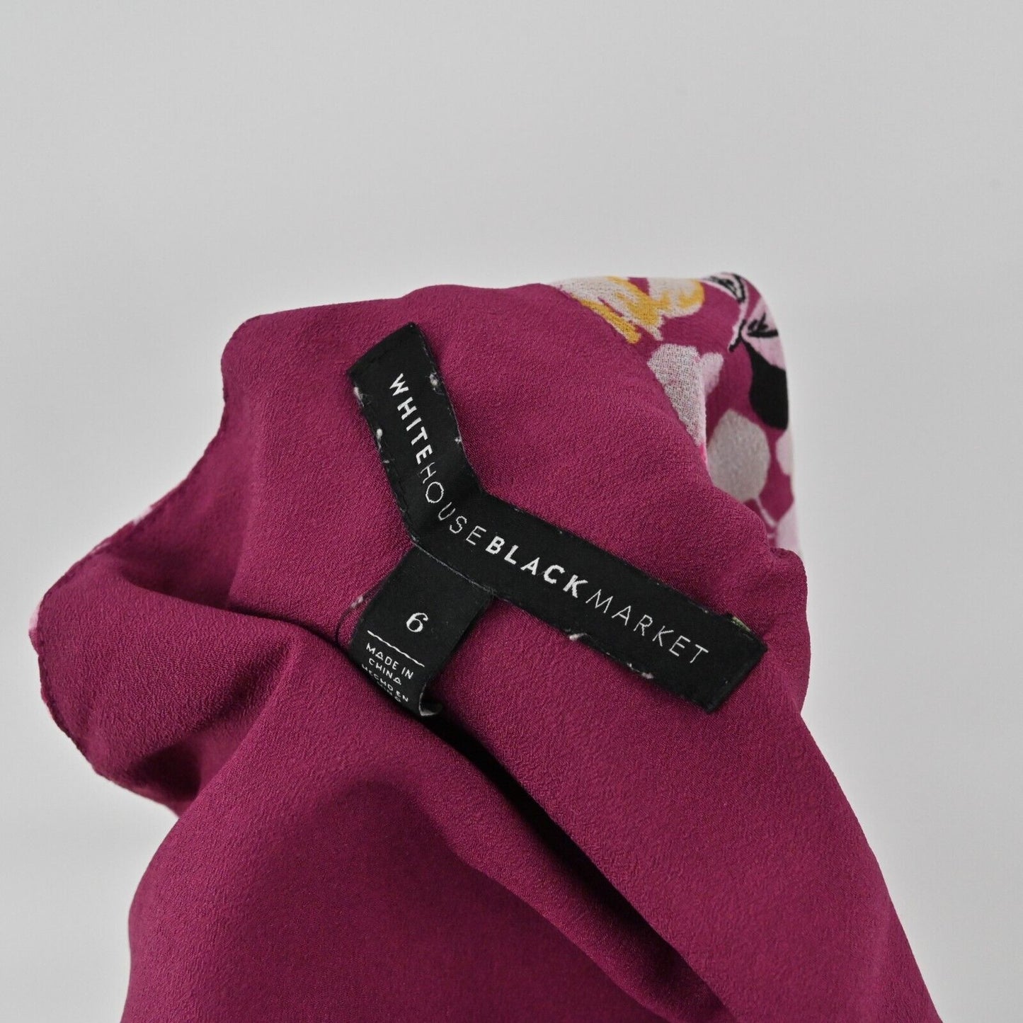 WHBM Dress Womens Sz 6 Floral Sleeveless Choker Keyhole Neck Shift Chiffon Lined