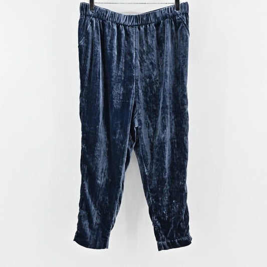 ANTHROPOLOGIE Pants Womens Sz M Ett:Twa Kinley Cropped Navy Blue Crushed Velvet