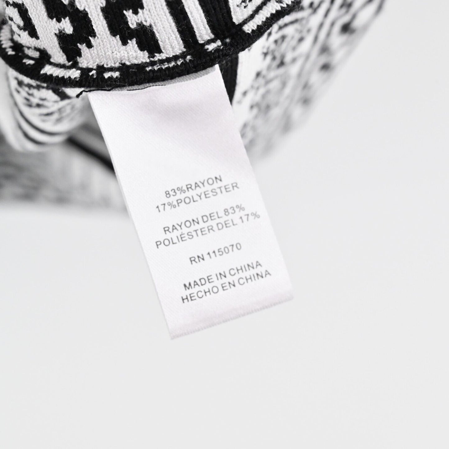 NINA LEONARD Dress Size XL Fit Flare Sweater Mini Black White Trim Scoop Neck