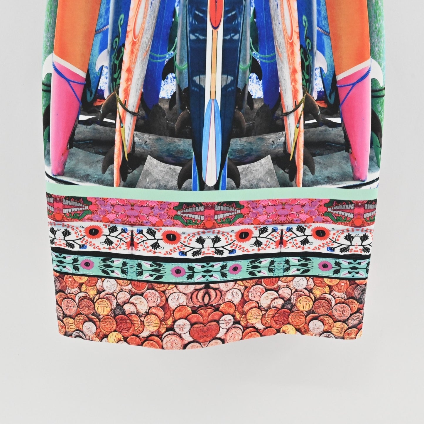 Clover Canyon Long Board Neoprene Bodycon Dress Size S Mini Scuba Dopamine