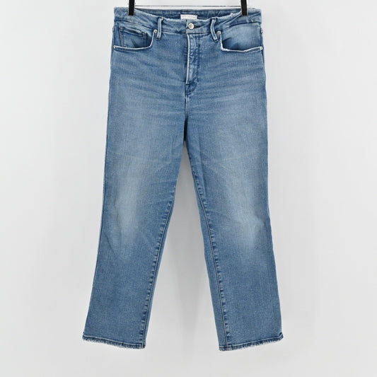 Good American Womens Always Fits Good Legs Straight Jeans Size 32 Blue High Rise