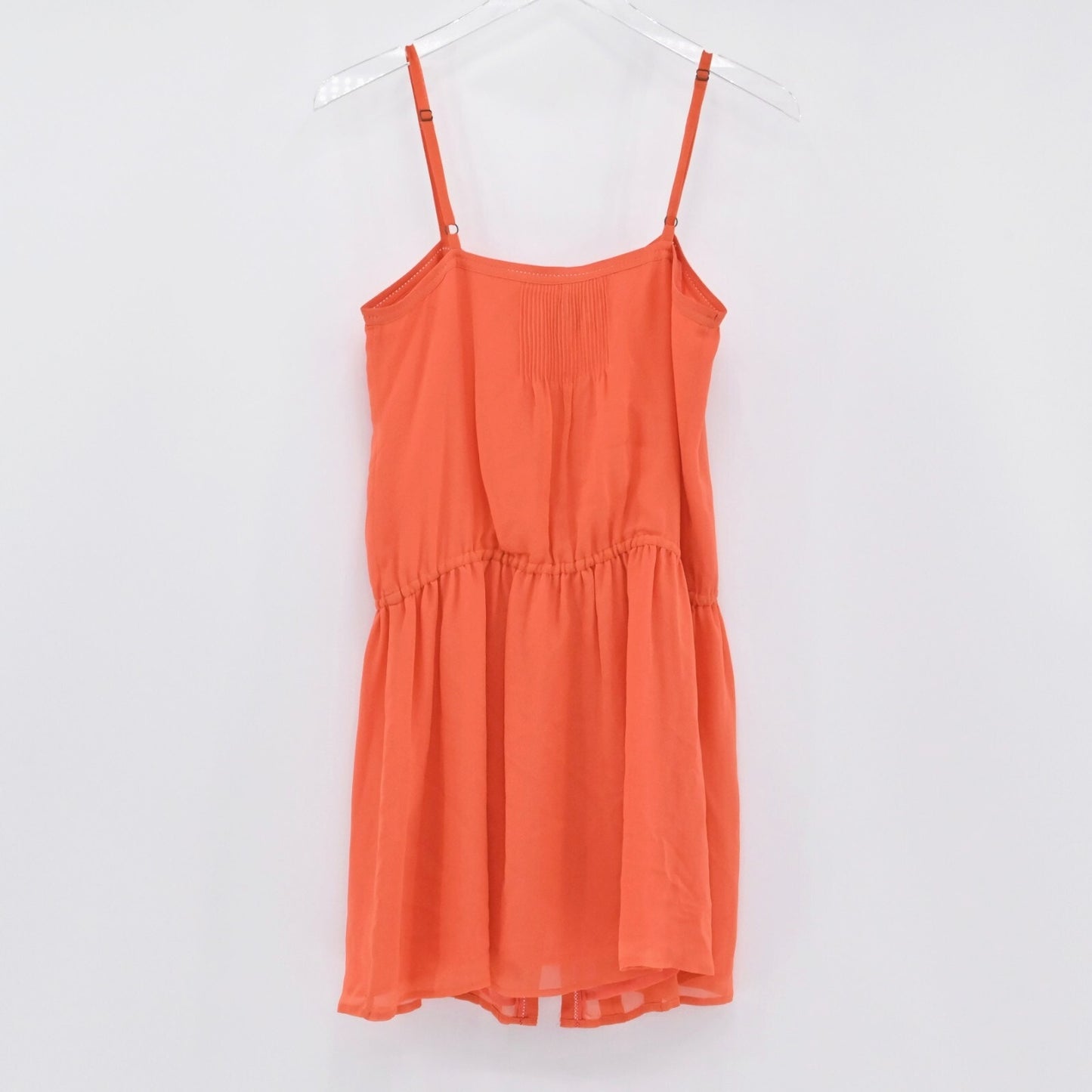 JOIE Womens Embroidered Silk Dress Size S Orange Boho Sleeveless Pin Tuck Lined
