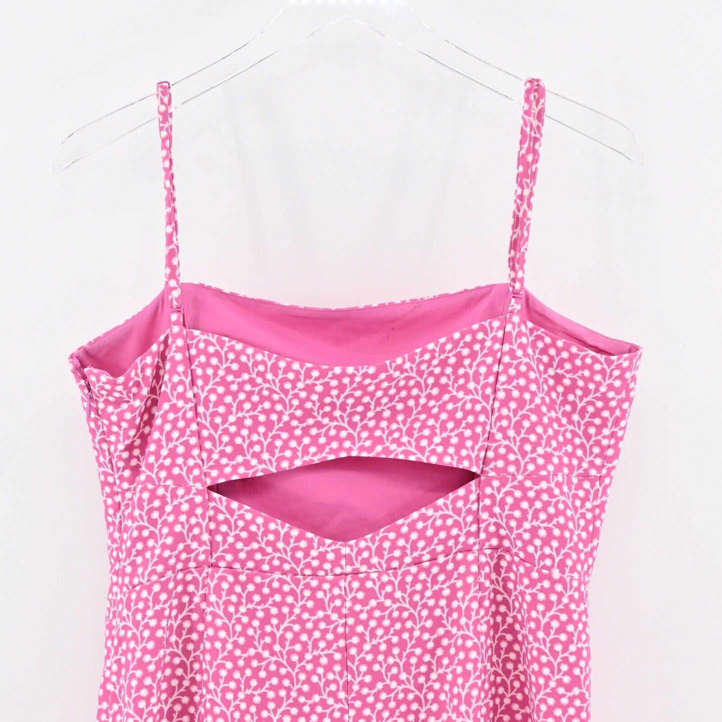 FRENCH CONNECTION Dress Size 10 Pink Floral Square Neck Elao Whisper A Line Mini