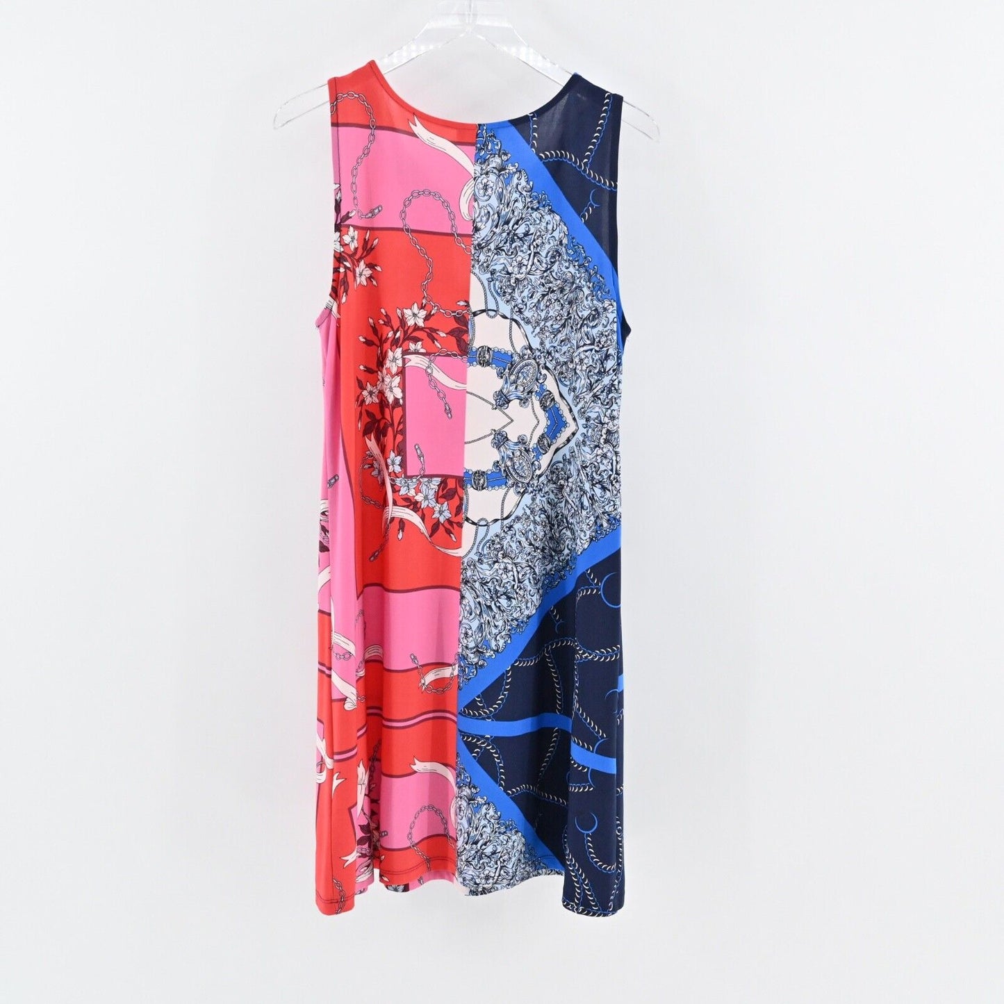MSK Dress Size L Colorblock Baroque Mix Print Jersey Scoop Neck Sleeveless Shift