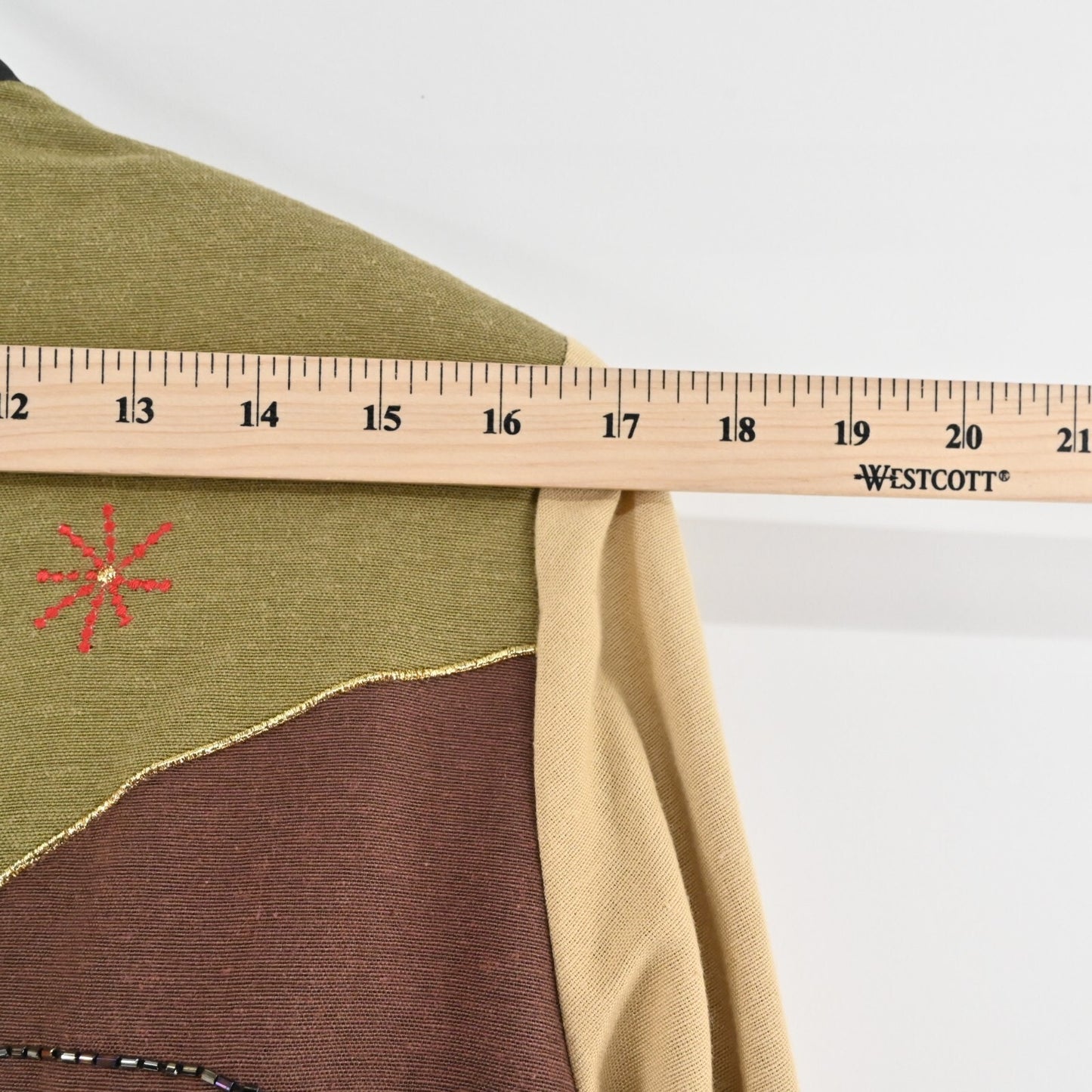 Vtg INDIGO MOON Womens Floral Beaded Jacket Size M Multicolor Boho Art to Wear