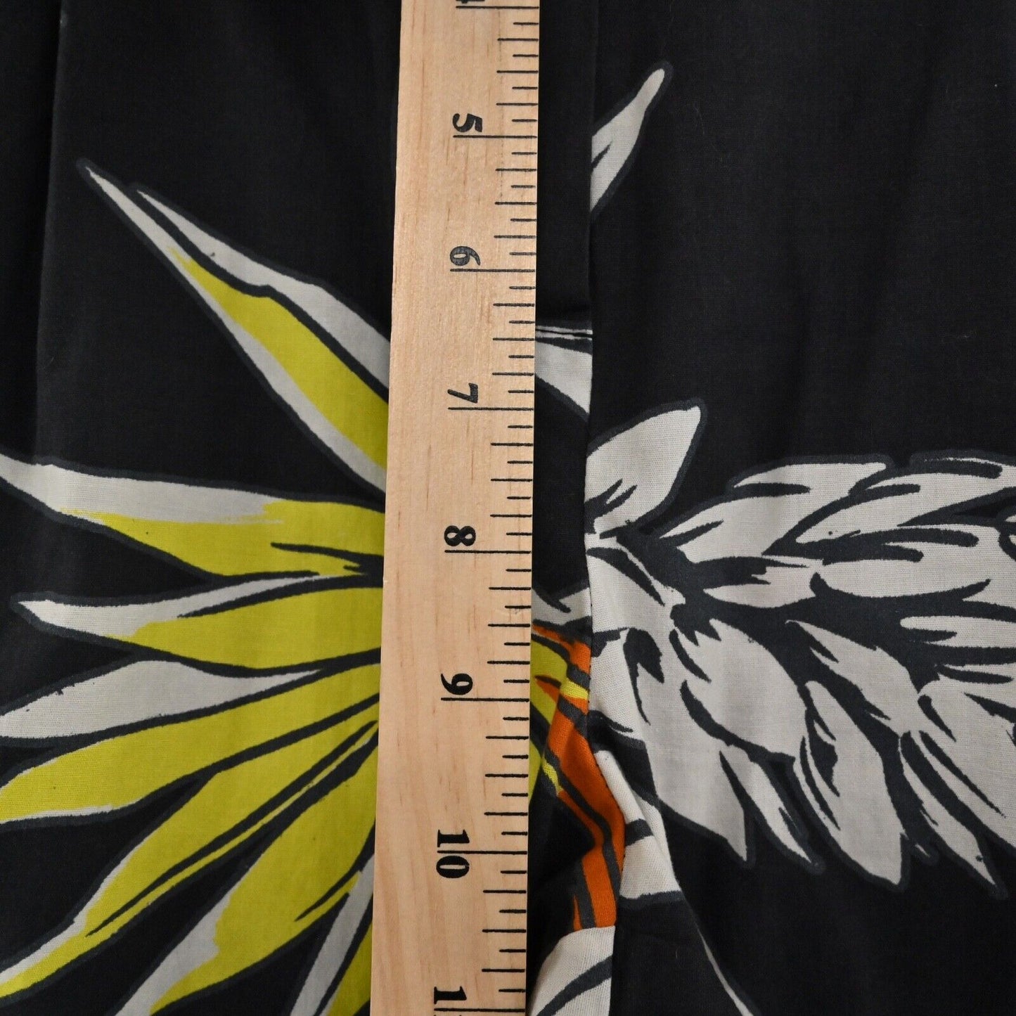 BEATRICE B Pants Women Sz M Black Tropical Floral Cotton Mid Rise Pleated Skinny