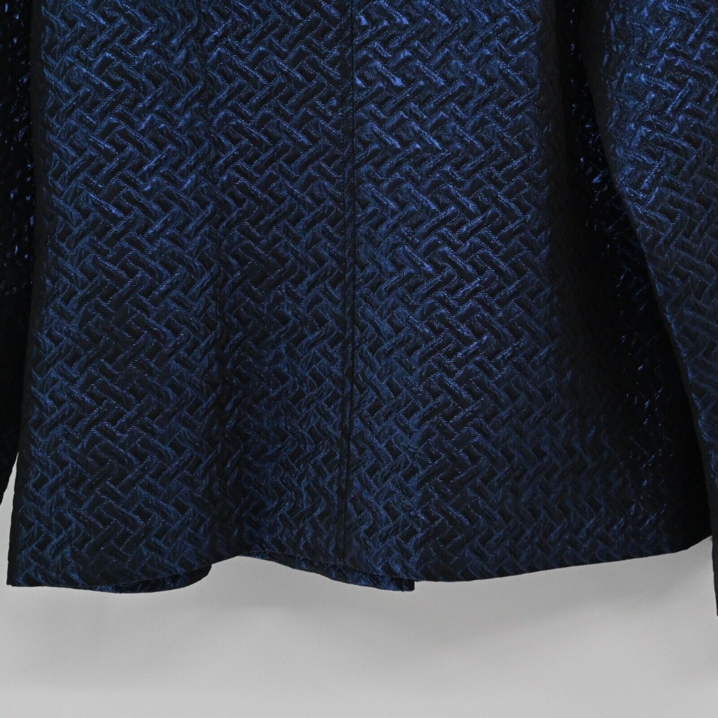 JONES NEW YORK Jacket Womens Sz S Blue Metallic Quilted Herringbone Button Front
