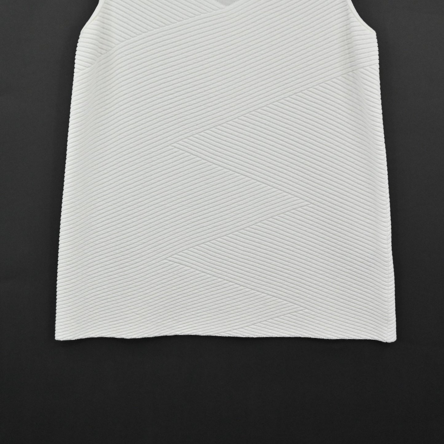 Lafayette 148 Womens White Ribbed Top Size S Structured Mesh Quiet Luxury Blouse