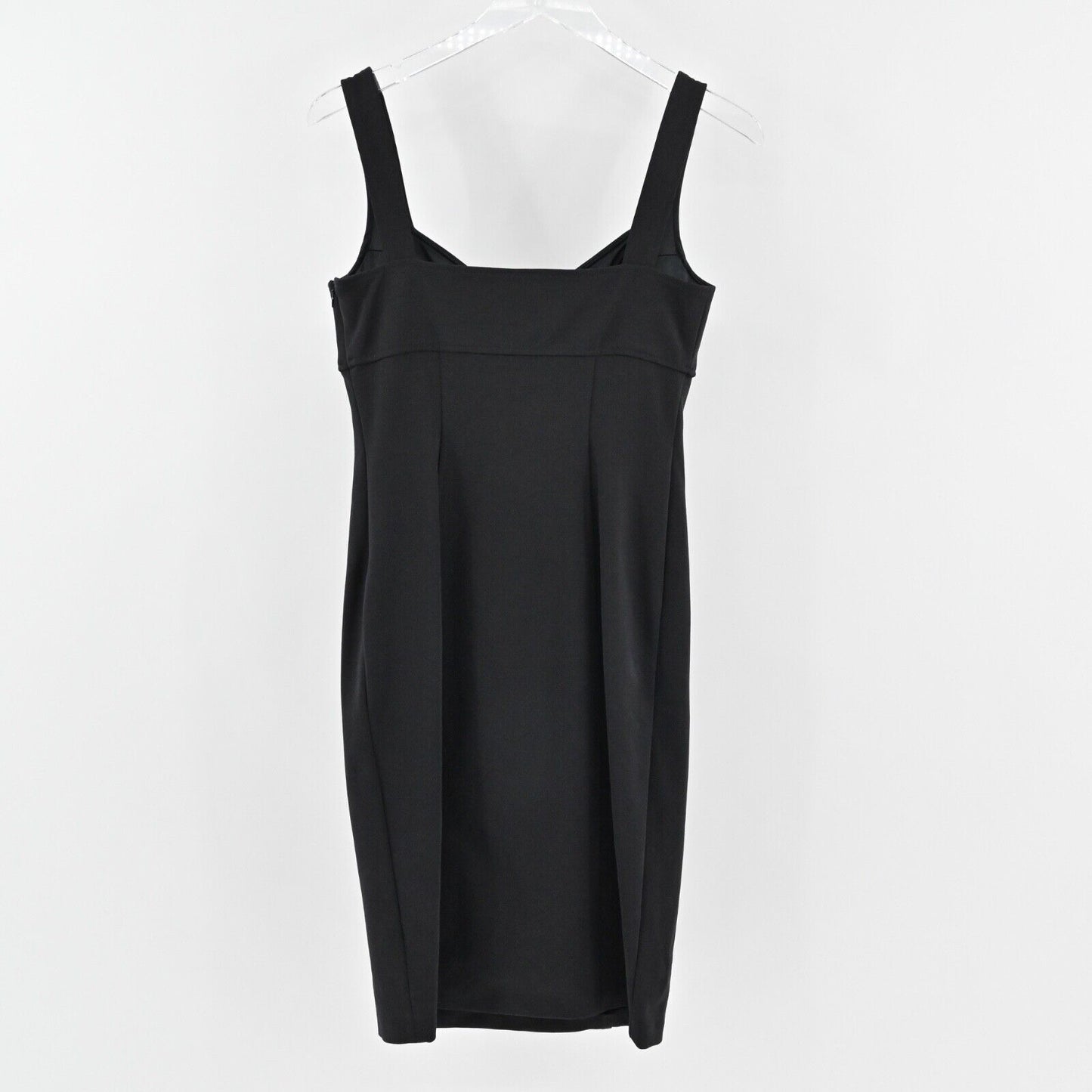 Vtg DIANE VON FURSTENBERG Dress Size S Black Cotton VNeck Bodycon Sheath USA Y2k