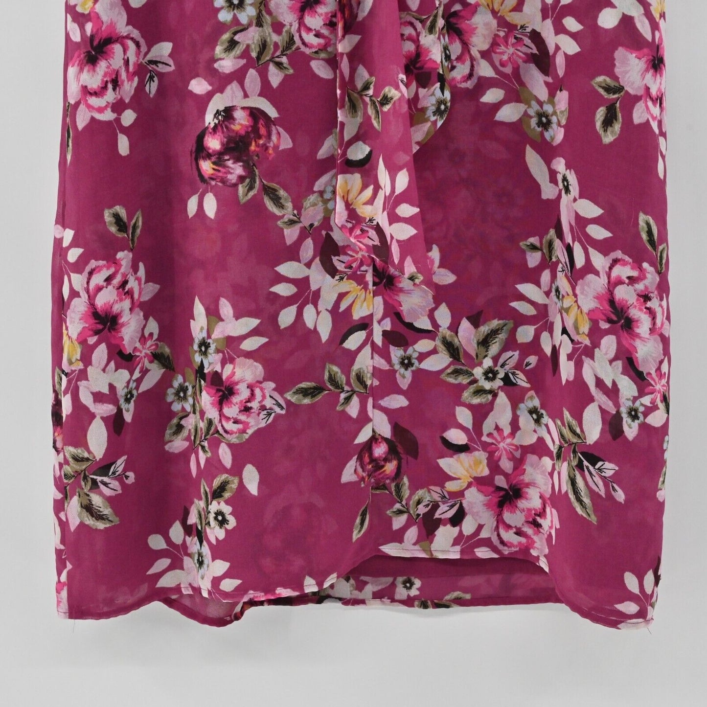 WHBM Dress Womens Sz 6 Floral Sleeveless Choker Keyhole Neck Shift Chiffon Lined