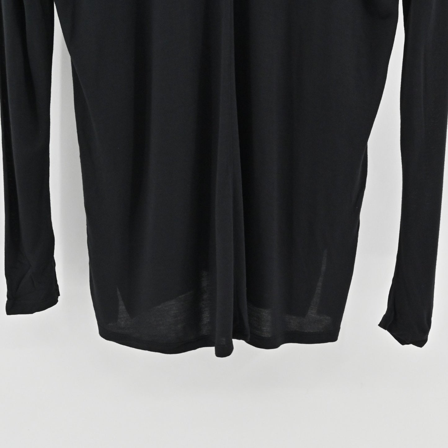 Vince Womens Long Sleeve Double Vee Tee Size XS Black Viscose Casual Top NEW