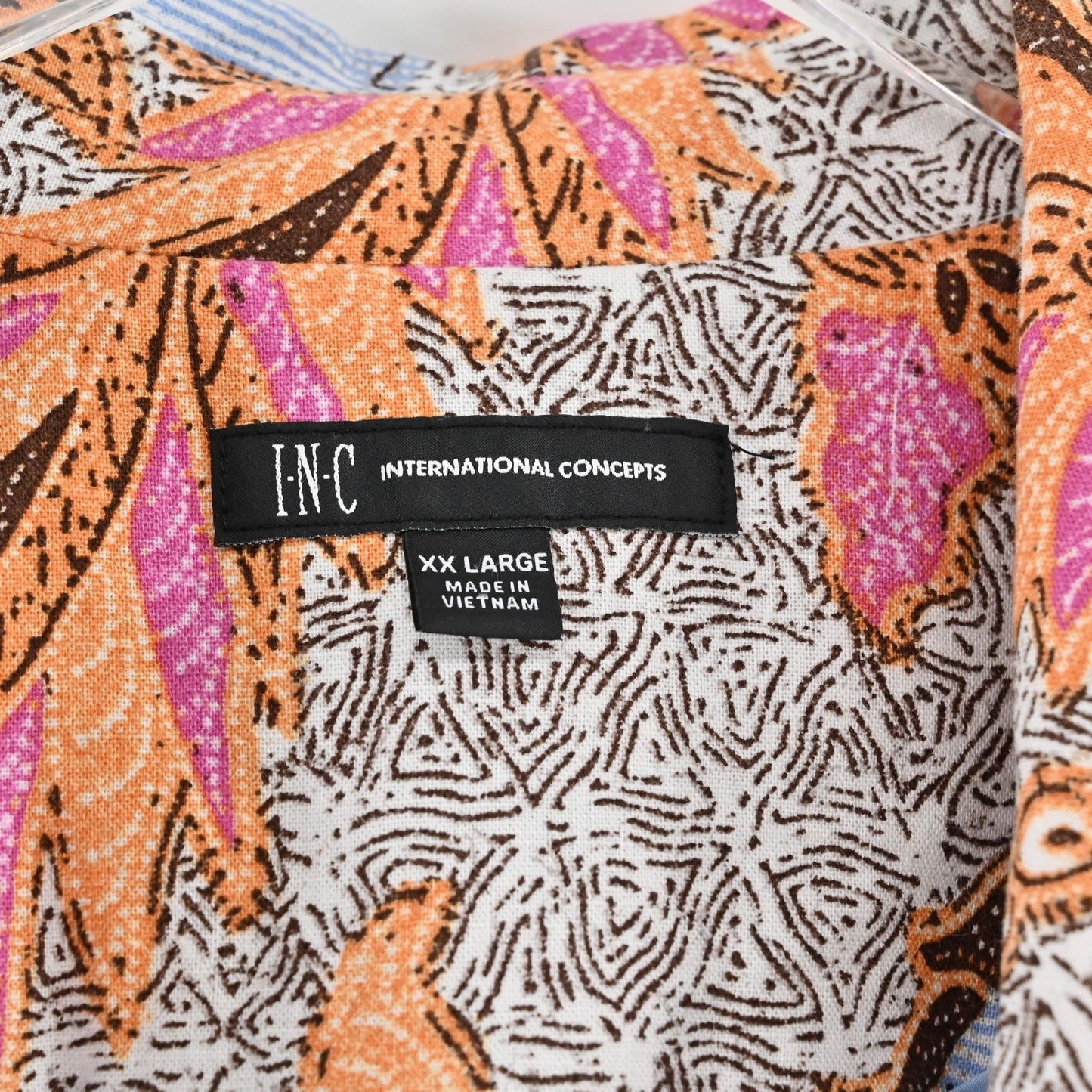 INC Floral Print Belted Midi Dress Size XXL Linen Paisley Duster Lined Boho Puff