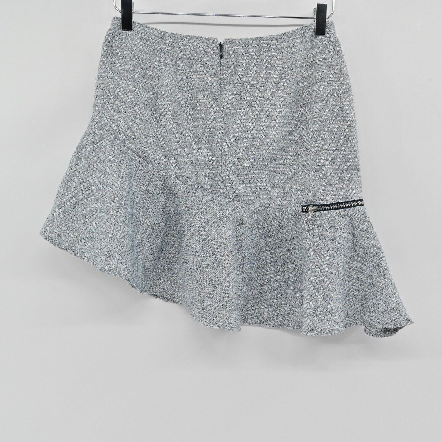 CHELSEA and WALKER Skirt Womens Size 4 Asymmetric Zipper Detail Tweed Mini