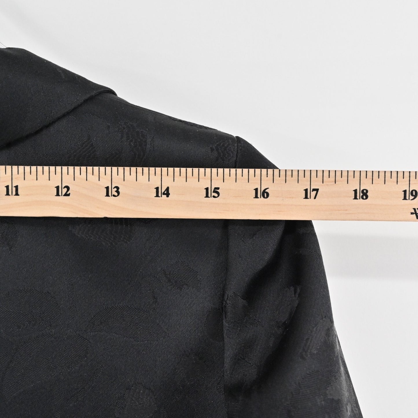 STYLE PARIS Jacket Womens 42 Black Silk Floral Damask Brocade Susan Sutherland