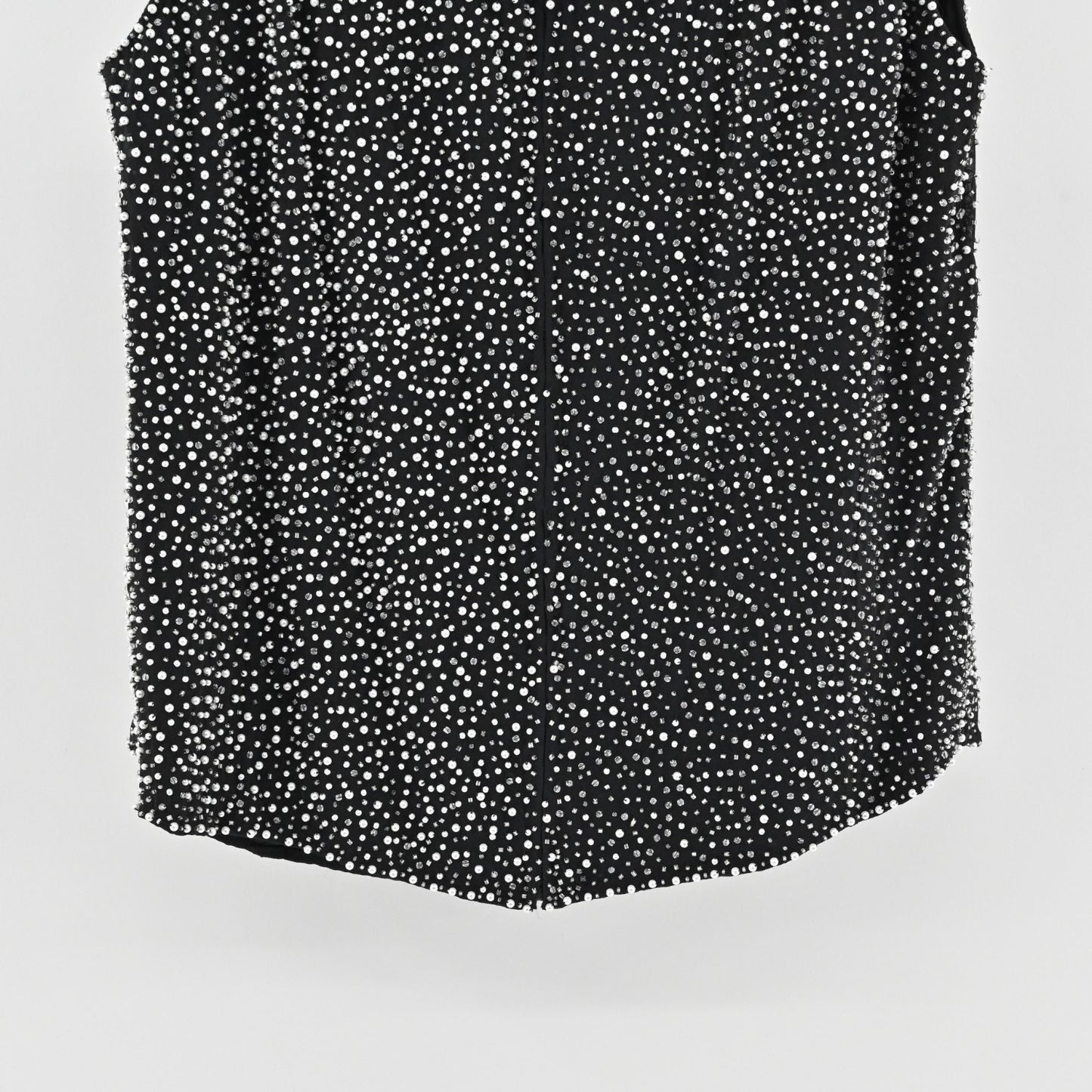 Vtg Beaded Silk Top Womens Size 2X Sleeveless Embellished Oleg Cassini Black Tie