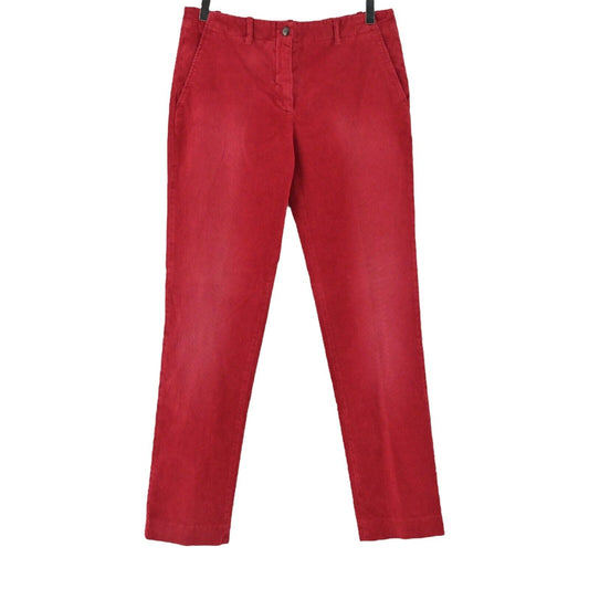 MALIPARMI Pants Womens Size 46 US L Corduroy Rose Red Trousers Retro Italy NEW