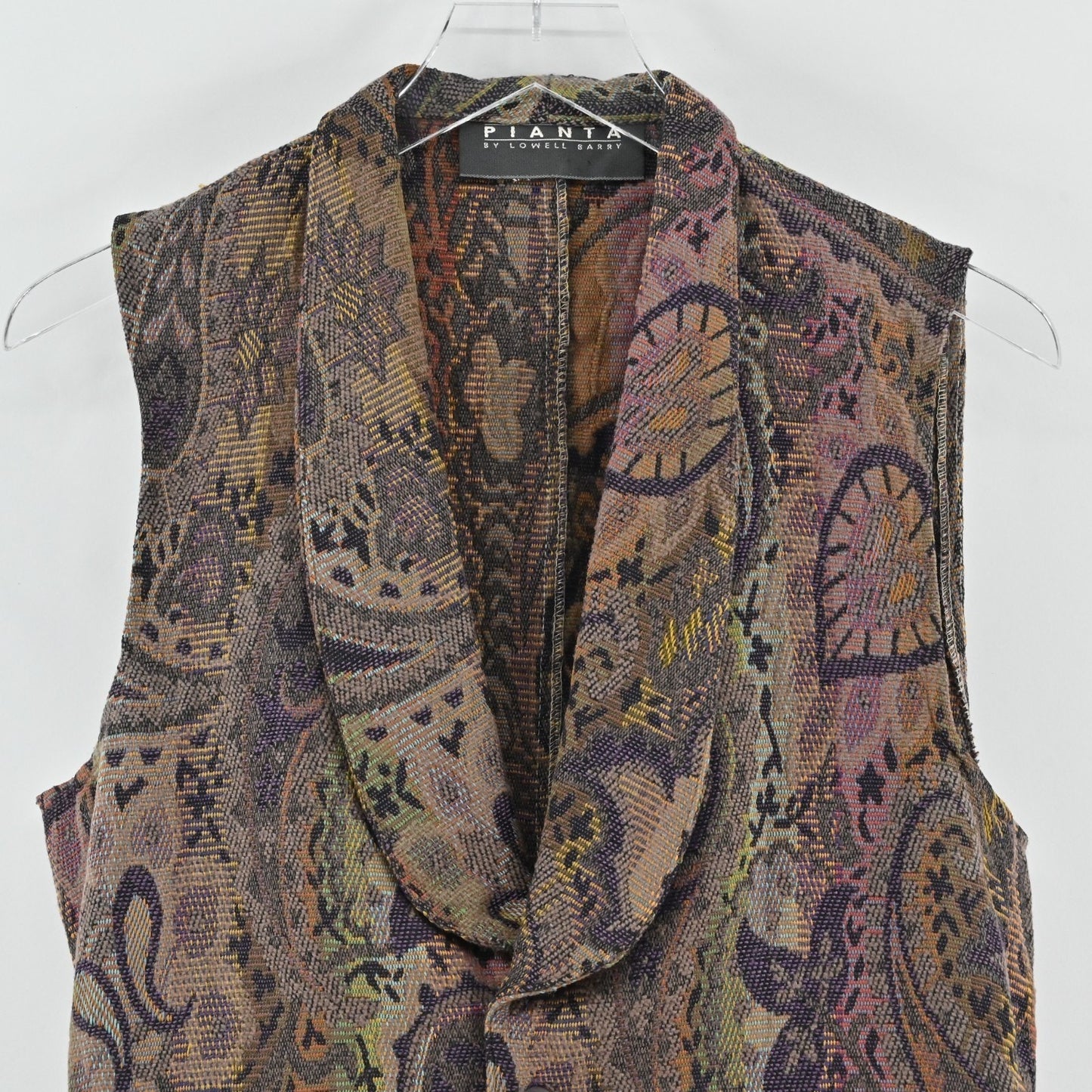 Vtg Womens Floral Tapestry Vest Womens Size L Paisley Waistcoat Academia Preppy