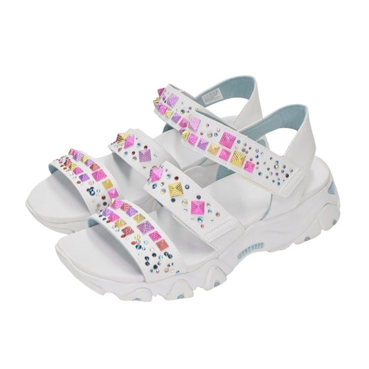 SKECHERS Sandals Womens Size 9 D'lites 2.0 Studded Wayz Yoga Foam Strappy Shoes