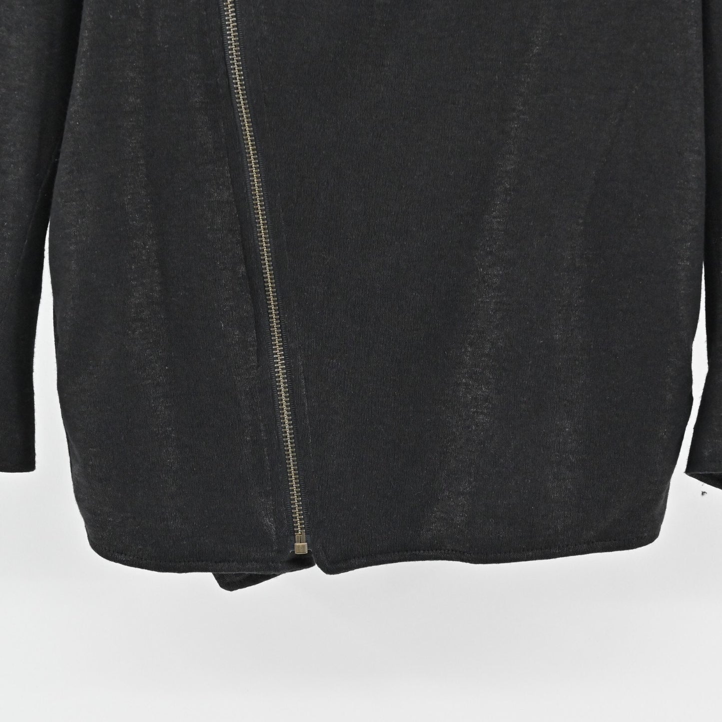 MONROW Jacket Womens Size M Black Linen Moto Asymmetrical Zip Front Rocker Chic