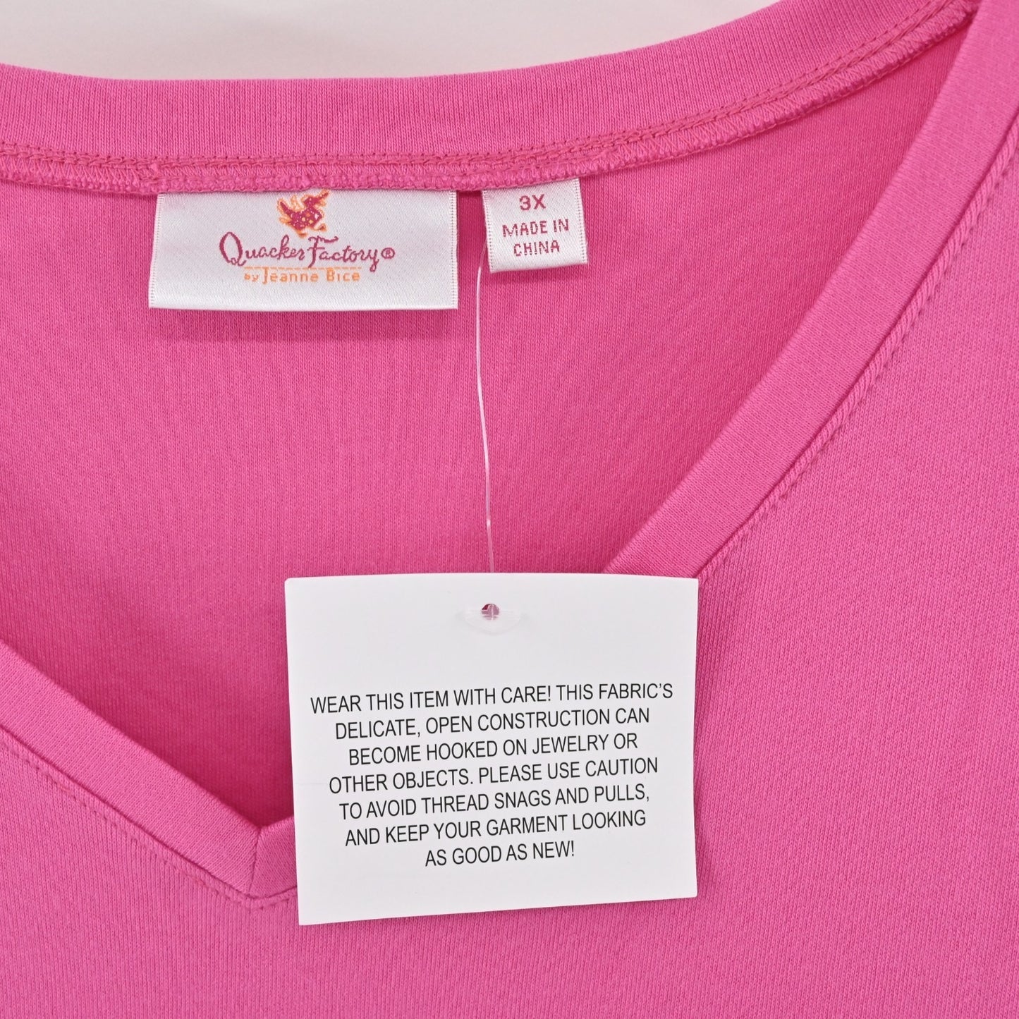 Quacker Factory Womens Glamour Sequin Elbow Sleeve Top Size 3X Pink Fire Tee NEW